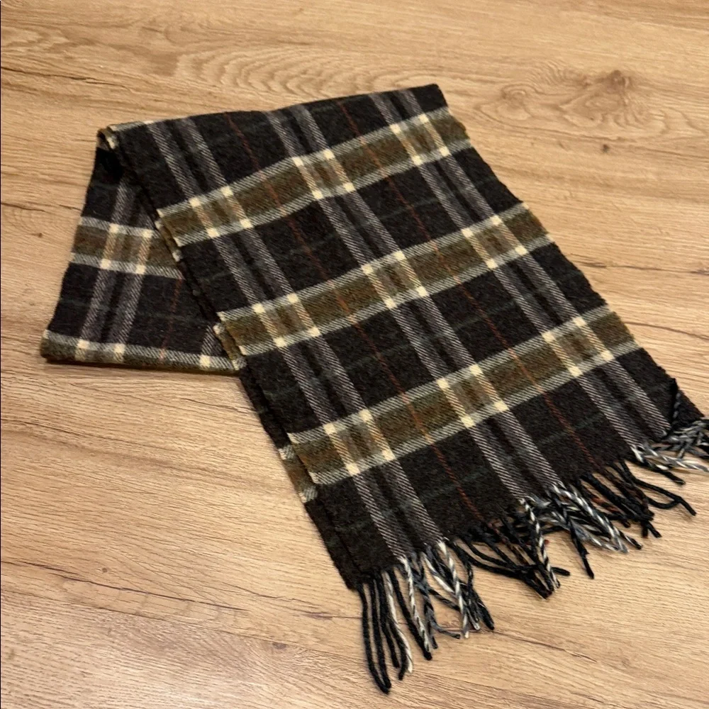 L.L. Bean Plaid Scarf - Black, Brown, and Gray